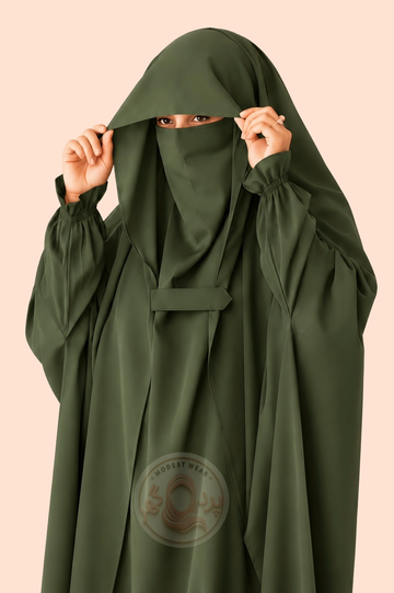 Saudi Jilbab - Olive Green