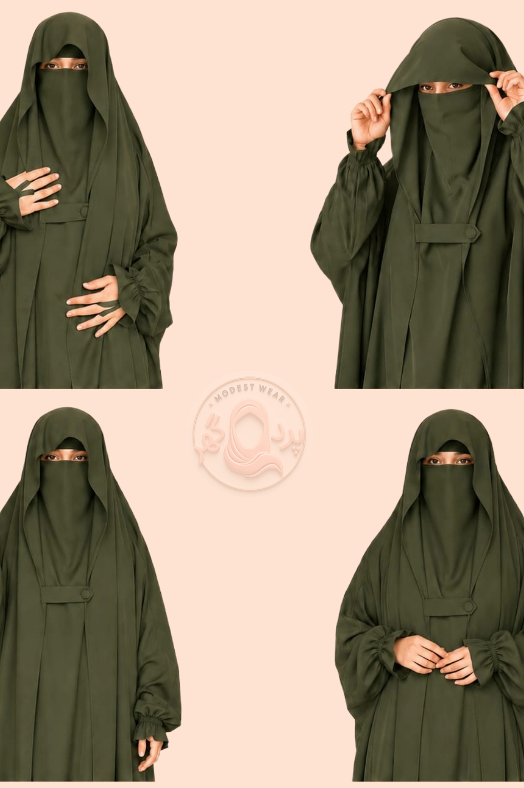 Saudi Jilbab - Olive Green