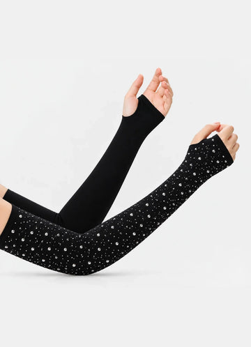 Fancy Stone Arm Sleeves-Black