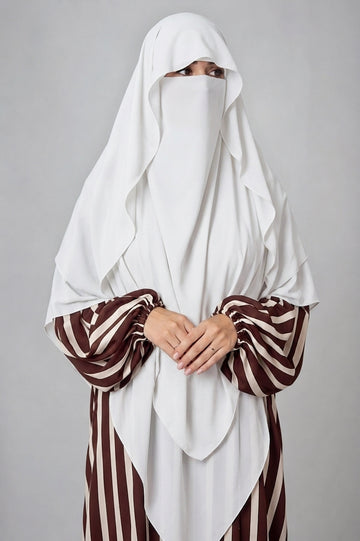 2 Layer Princess Hijab - White