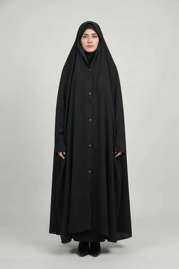 Irani / Iraqi Chadar with Sleeves & Buttons (Imported Nida Fabric)
