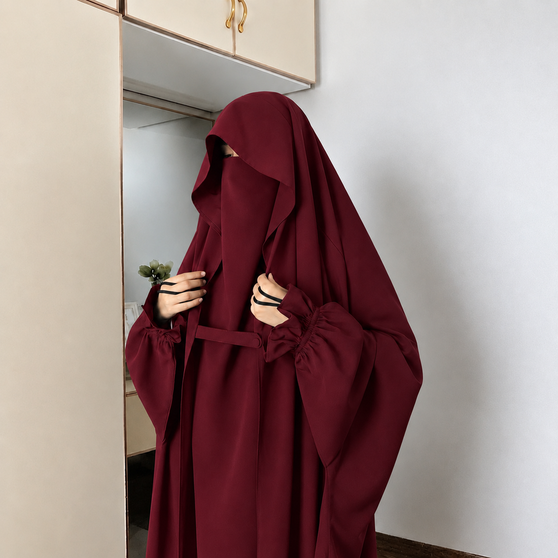 Saudi Jilbab Abaya - Maroon