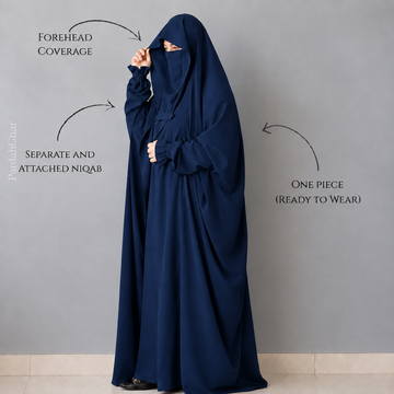 Saudi Jilbab Abaya - Navy Blue