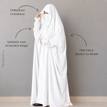 Saudi Jilbab Abaya - White